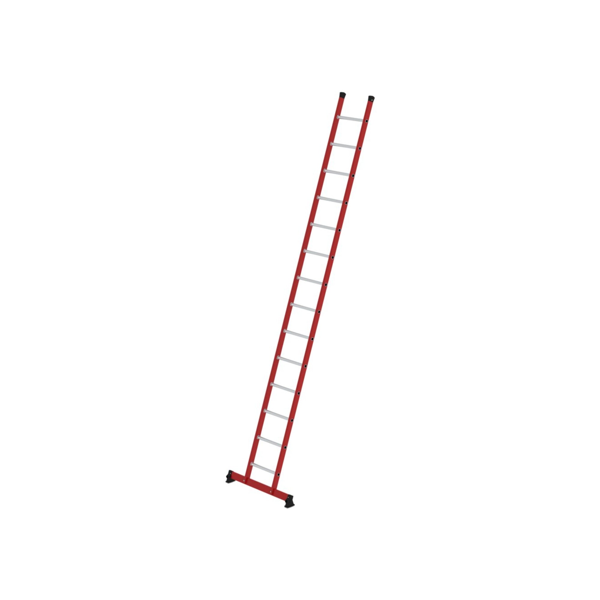 Munk Sprossen-Anlegeleiter GFK/Alu mit nivello -Traverse 14 Sprossen