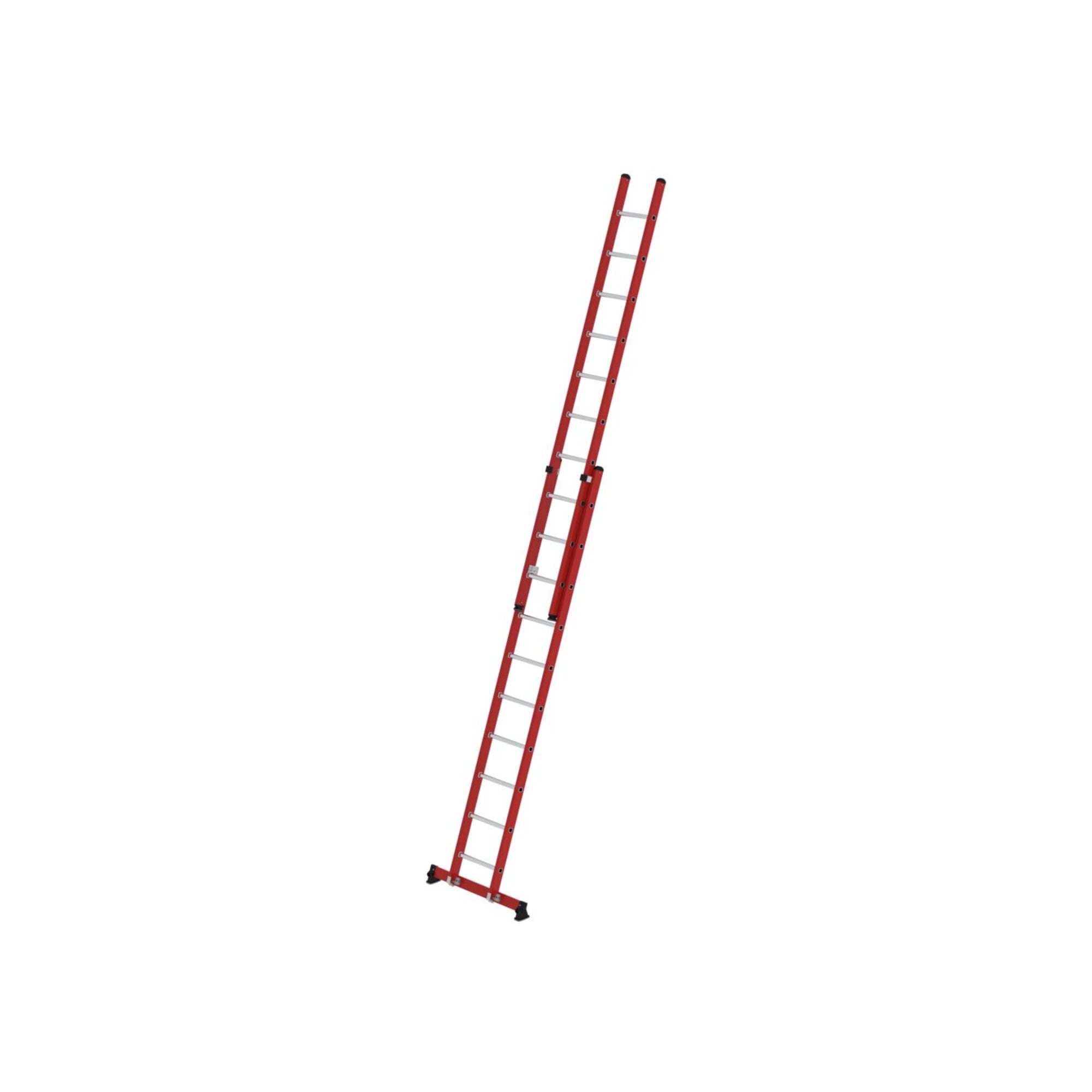 Munk Sprossen-Schiebeleiter 2-teilig GFK/Alu mit nivello -Traverse 2x10 Sprossen