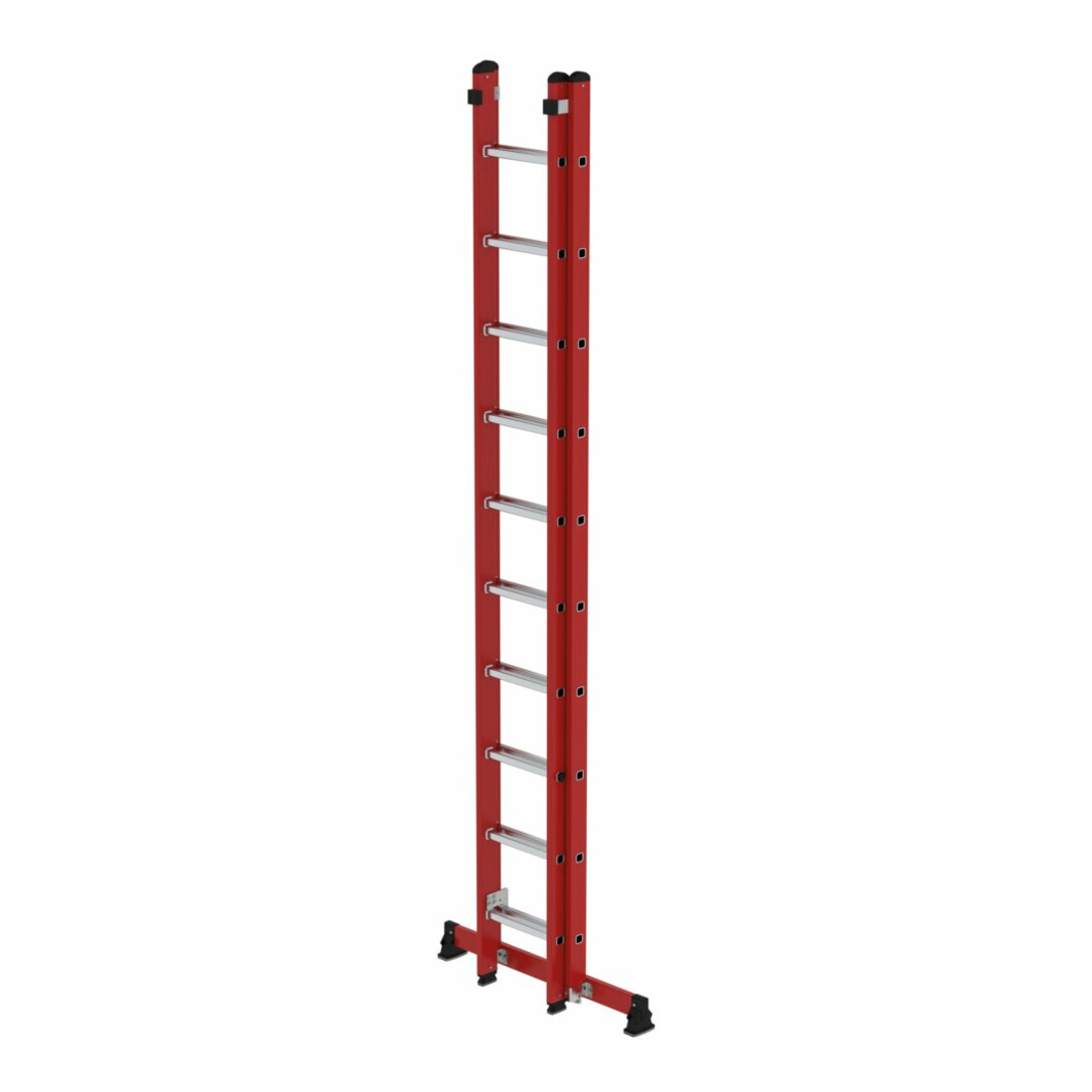 Munk Sprossen-Schiebeleiter 2-teilig GFK/Alu mit nivello®-Traverse 2x10 Sprossen