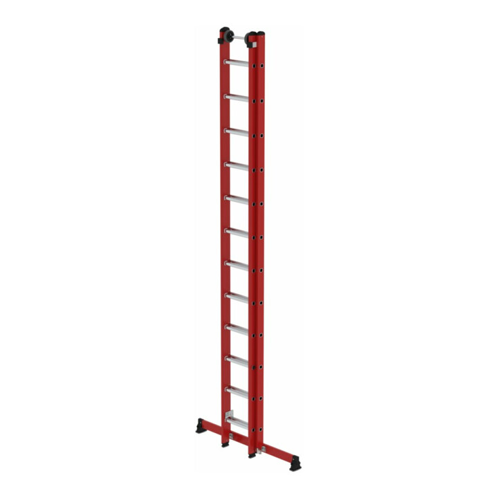 Munk Sprossen-Schiebeleiter 2-teilig GFK/Alu mit nivello®-Traverse 2x12 Sprossen