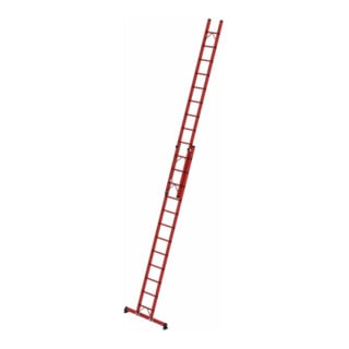 Munk Sprossen-Schiebeleiter 2-teilig GFK mit nivello® Traverse 2x12 Sprossen