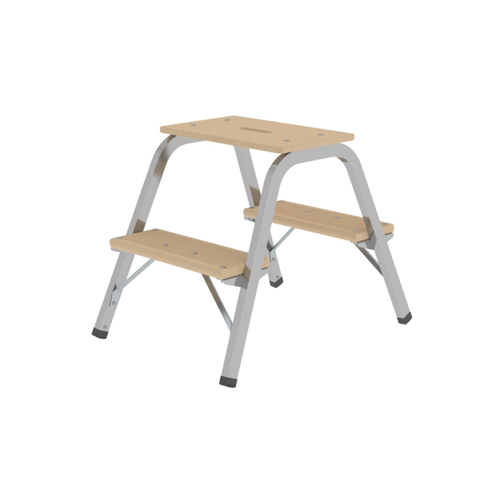 MUNK Tritt aus Stahl und Holz, 2 Stufen - 39002