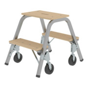 MUNK Stahl-Holz-Tritt mit Brems-Bockrollen