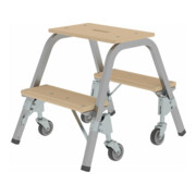 MUNK Stahl-Holz-Tritt mit Brems-Lenkrollen