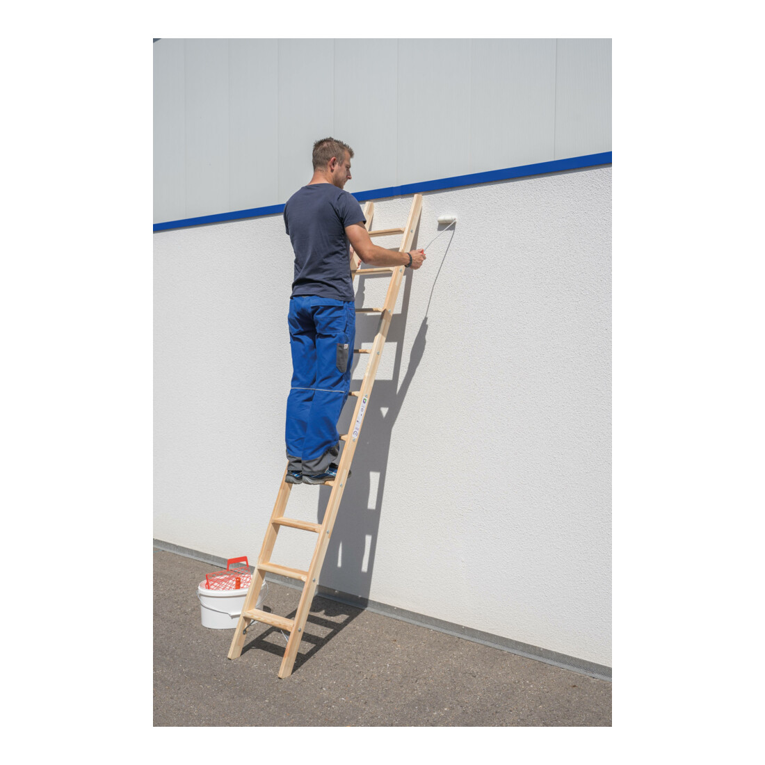 MUNK Stufen-Anlegeleiter Holz ohne Traverse 8 Stufen