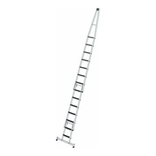 Munk Stufen-Glasreinigerleiter-Satz mit nivello®-Traverse und clip-step R13 Kombi mit 2 Unterteilen