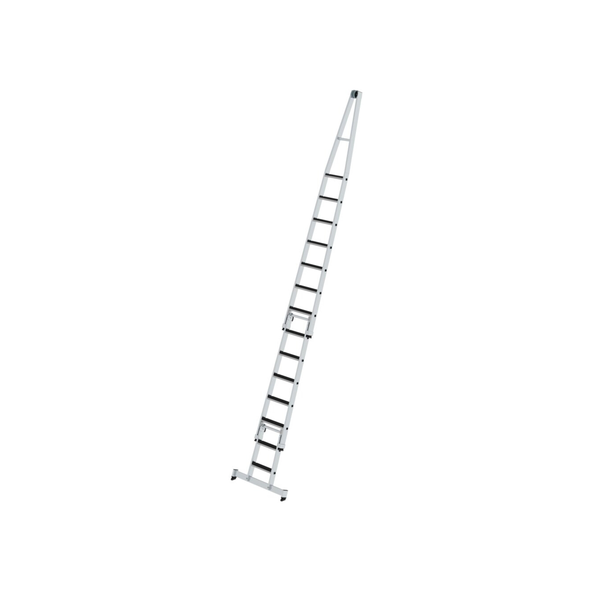 Munk Stufen-Glasreinigerleiter-Satz mit nivello -Traverse und clip-step R13 Kombi mit 2 Unterteilen