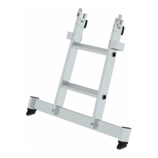 MUNK Stufen-Glasreinigerleiter Unterteil mit nivello®-Traverse 6 Stufen