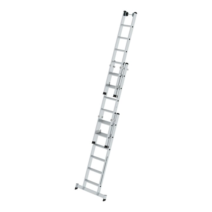 MUNK Stufen-Mehrzweckleiter 3-teilig mit nivello®-Traverse 3x6 Stufen