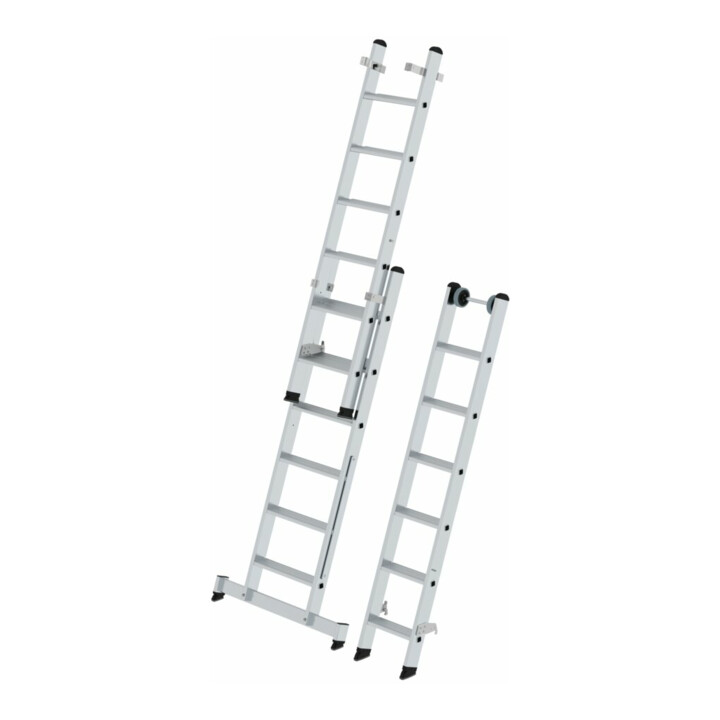 MUNK Stufen-Mehrzweckleiter 3-teilig mit nivello®-Traverse 3x6 Stufen