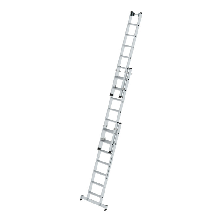 MUNK Stufen-Mehrzweckleiter 3-teilig mit nivello®-Traverse 3x7 Stufen