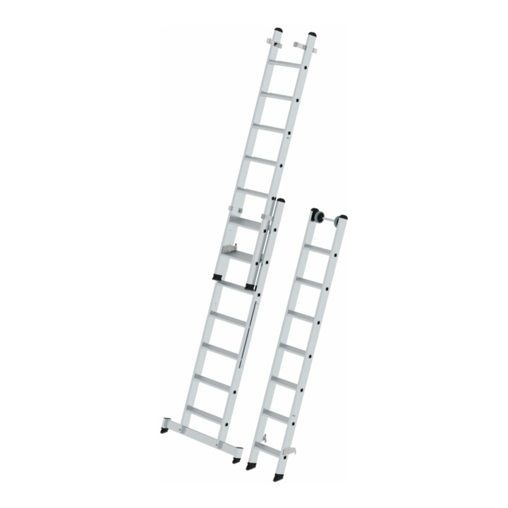 MUNK Stufen-Mehrzweckleiter 3-teilig mit nivello®-Traverse 3x7 Stufen