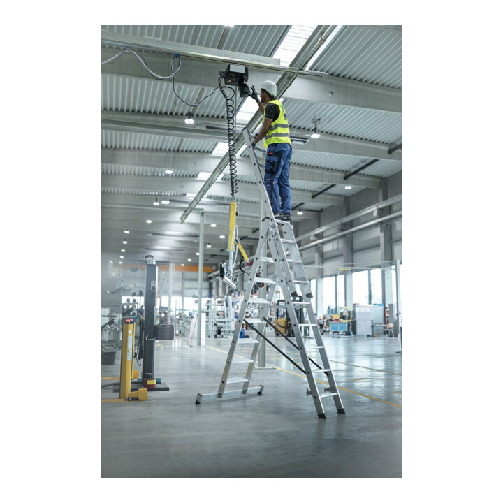MUNK Stufen-Mehrzweckleiter 3-teilig mit nivello®-Traverse 3x7 Stufen