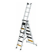 MUNK Stufen-Mehrzweckleiter 3-teilig mit nivello®-Traverse und clip-step R13