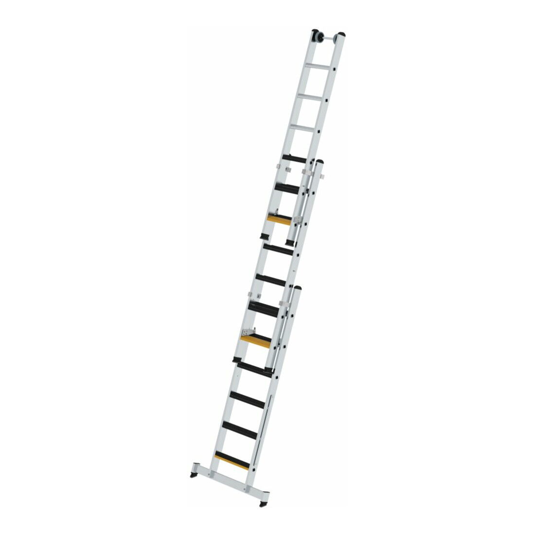 MUNK Stufen-Mehrzweckleiter 3-teilig mit nivello®-Traverse und clip-step R13