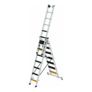 MUNK Stufen-Mehrzweckleiter 3-teilig mit nivello®-Traverse und clip-step R13