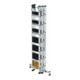 MUNK Stufen-Mehrzweckleiter 3-teilig mit nivello®-Traverse und clip-step R13 3x7 Stufen