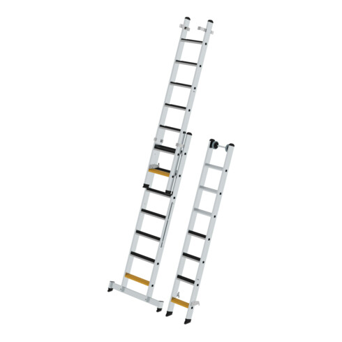 MUNK Stufen-Mehrzweckleiter 3-teilig mit nivello®-Traverse und clip-step R13