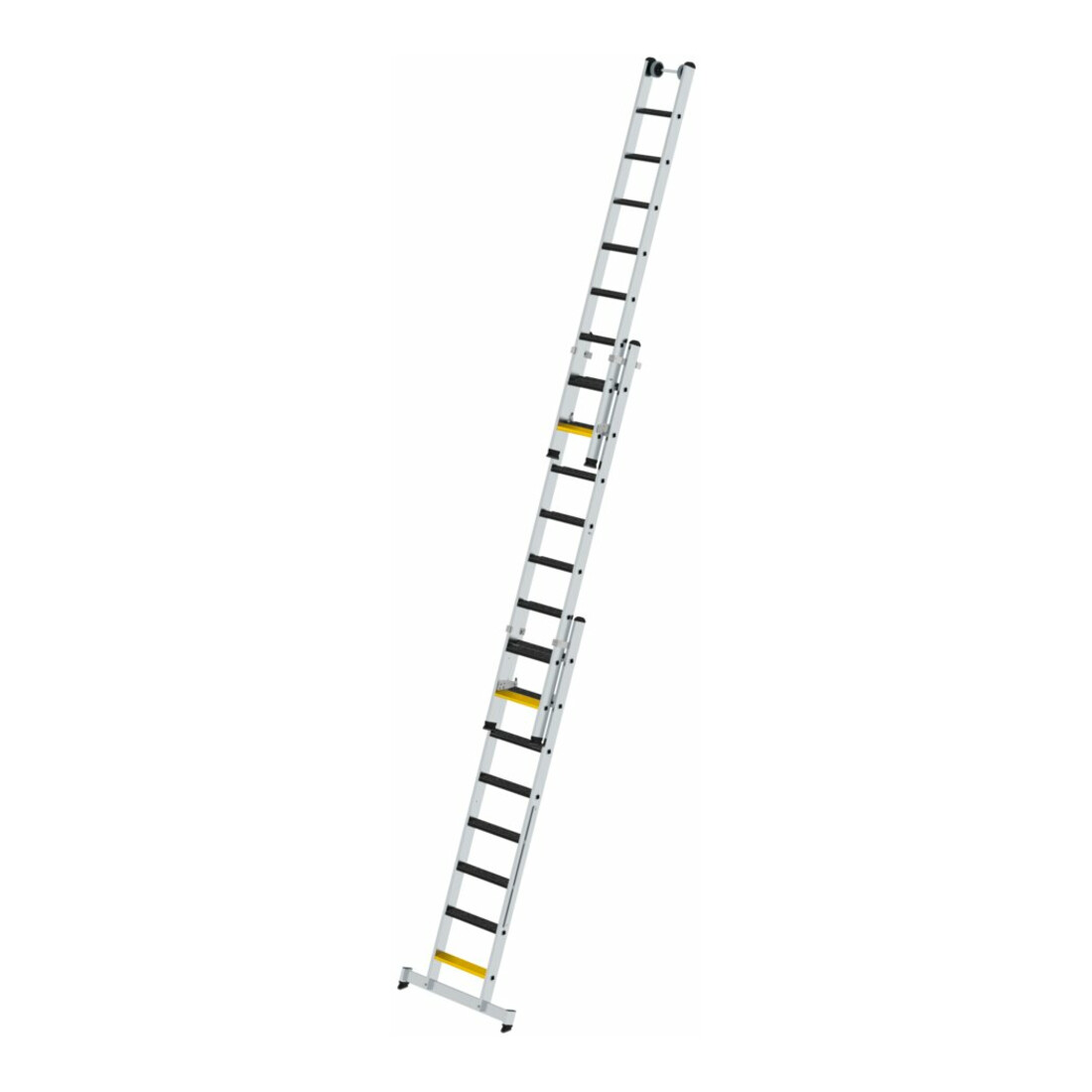 MUNK Stufen-Mehrzweckleiter 3-teilig mit nivello®-Traverse und clip-step R13 3x8 Stufen