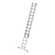 Munk Stufen-Schiebeleiter 2-teilig mit nivello®-Traverse 1x14 + 1x10 Stufen