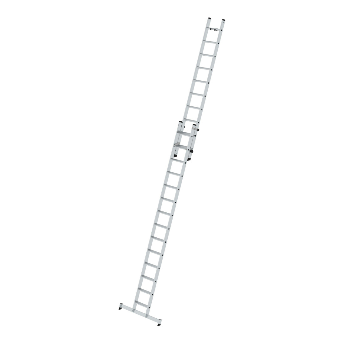 Munk Stufen-Schiebeleiter 2-teilig mit nivello®-Traverse 1x14 + 1x10 Stufen