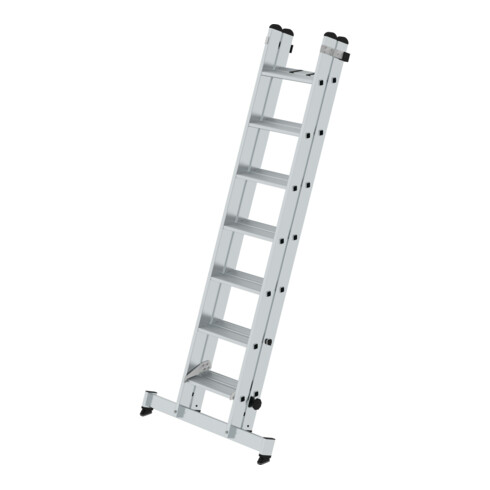 Munk Stufen-Schiebeleiter 2-teilig mit nivello®-Traverse 2x7 Stufen