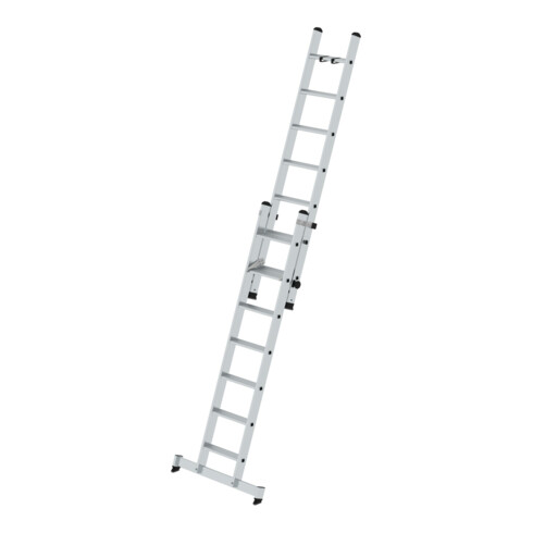 Munk Stufen-Schiebeleiter 2-teilig mit nivello®-Traverse 2x7 Stufen
