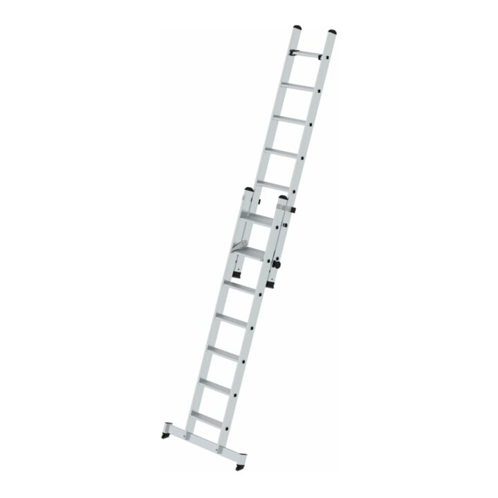Munk Stufen-Schiebeleiter 2-teilig mit nivello®-Traverse 2x7 Stufen