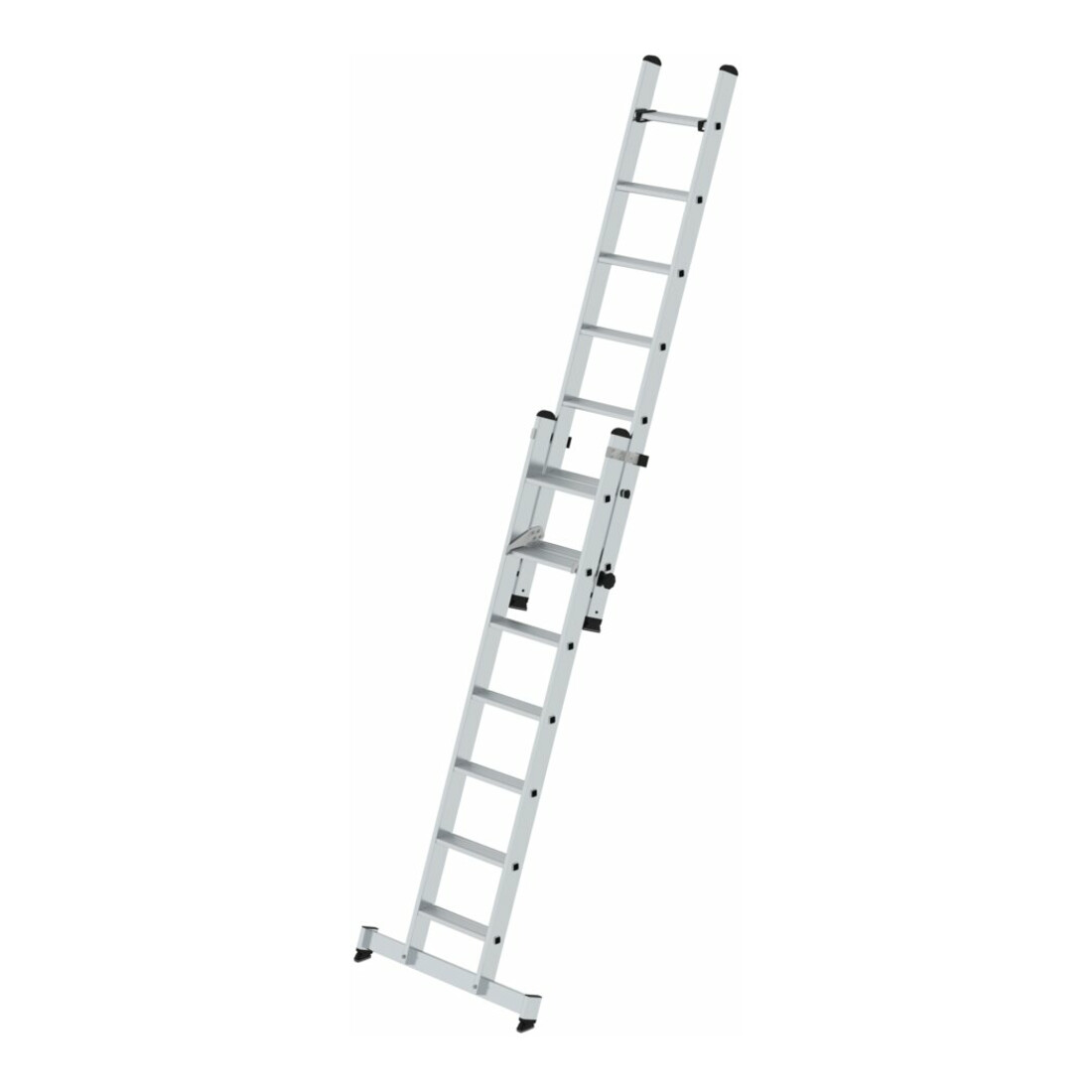 Munk Stufen-Schiebeleiter 2-teilig mit nivello®-Traverse 2x7 Stufen