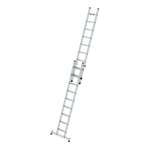 Munk Stufen-Schiebeleiter 2-teilig mit nivello®-Traverse 2x9 Stufen