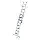 Munk Stufen-Schiebeleiter 2-teilig mit nivello®-Traverse und clip-step R13 2x7-3