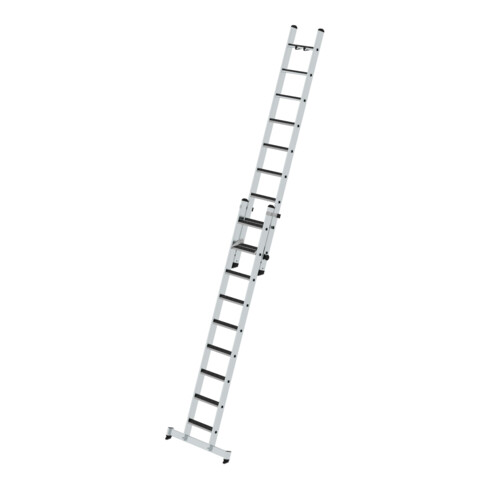 Munk Stufen-Schiebeleiter 2-teilig mit nivello®-Traverse und clip-step R13 2x9