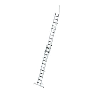 MUNK Stufen-Seilzugleiter 2-teilig mit Handlauf und Ausstiegsholm 2x12 Stufen