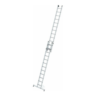 MUNK Stufen-Seilzugleiter 2-teilig mit nivello® Traverse 2x12 Stufen