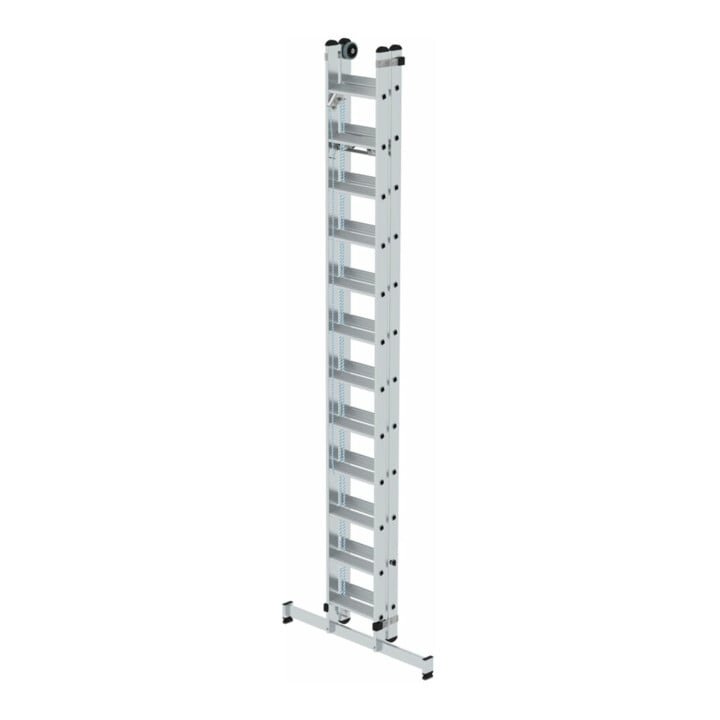 MUNK Stufen-Seilzugleiter 2-teilig mit nivello® Traverse 2x12 Stufen