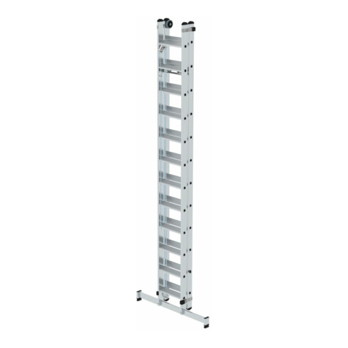 MUNK Stufen-Seilzugleiter 2-teilig mit nivello® Traverse 2x12 Stufen