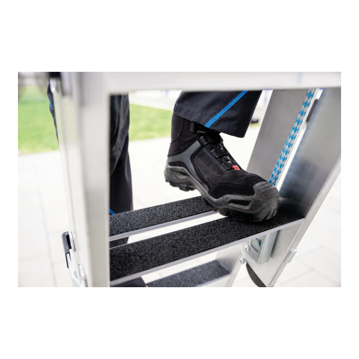 MUNK Stufen-Seilzugleiter 2-teilig mit nivello® Traverse 2x12 Stufen