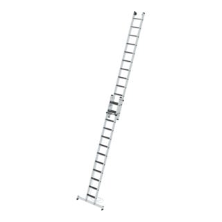 MUNK Stufen-Seilzugleiter 2-teilig mit nivello® Traverse und clip-step R13 2x12 Stufen