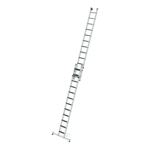 MUNK Stufen-Seilzugleiter 2-teilig mit nivello® Traverse und clip-step R13 2x12 Stufen