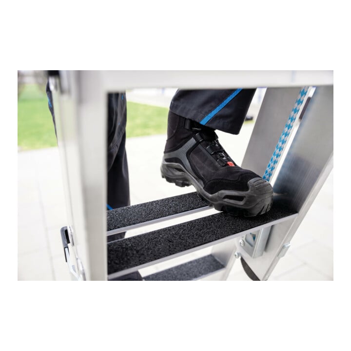 MUNK Stufen-Seilzugleiter 2-teilig mit nivello® Traverse und clip-step R13 2x12 Stufen