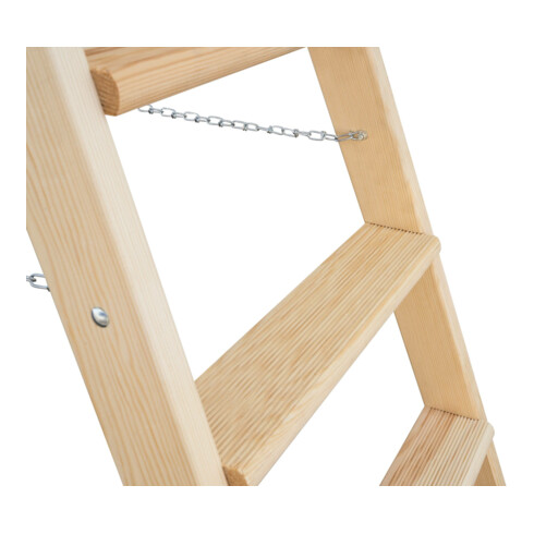 Munk Stufen-Stehleiter aus Holz, beidseitig begehbar, 2x4 Stufen