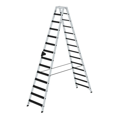 Munk Stufen-Stehleiter beidseitig begehbar mit clip-step relax 2x14 Stufen