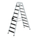 Munk Stufen-Stehleiter beidseitig begehbar mit clip-step relax 2x9 Stufen-1