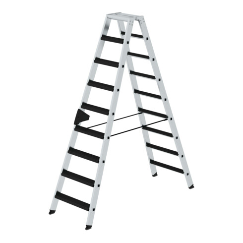 Munk Stufen-Stehleiter beidseitig begehbar mit clip-step relax 2x9 Stufen
