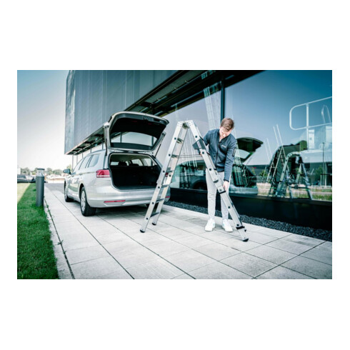 Munk Stufen-Stehleiter beidseitig begehbar steckbar 2x4 Stufen