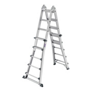 MUNK Stufen-Teleskopleiter 4-teilig 4x5 Stufen mit Traverse