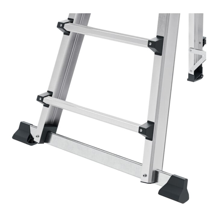 MUNK Stufen-Teleskopleiter 4-teilig 4x5 Stufen mit Traverse
