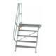 MUNK Treppe mit Plattform 60° Stufenbreite 600 mm 7 Stufen Aluminium geriffelt-1