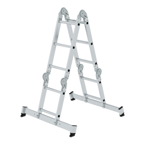 MUNK Vielzweckleiter 4-teilig mit nivello®-Traverse und Holzbelag
