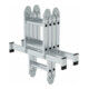 MUNK Vielzweckleiter 4-teilig mit nivello®-Traverse und Holzbelag 2x3 + 2x4 Sprossen, 2.85 m